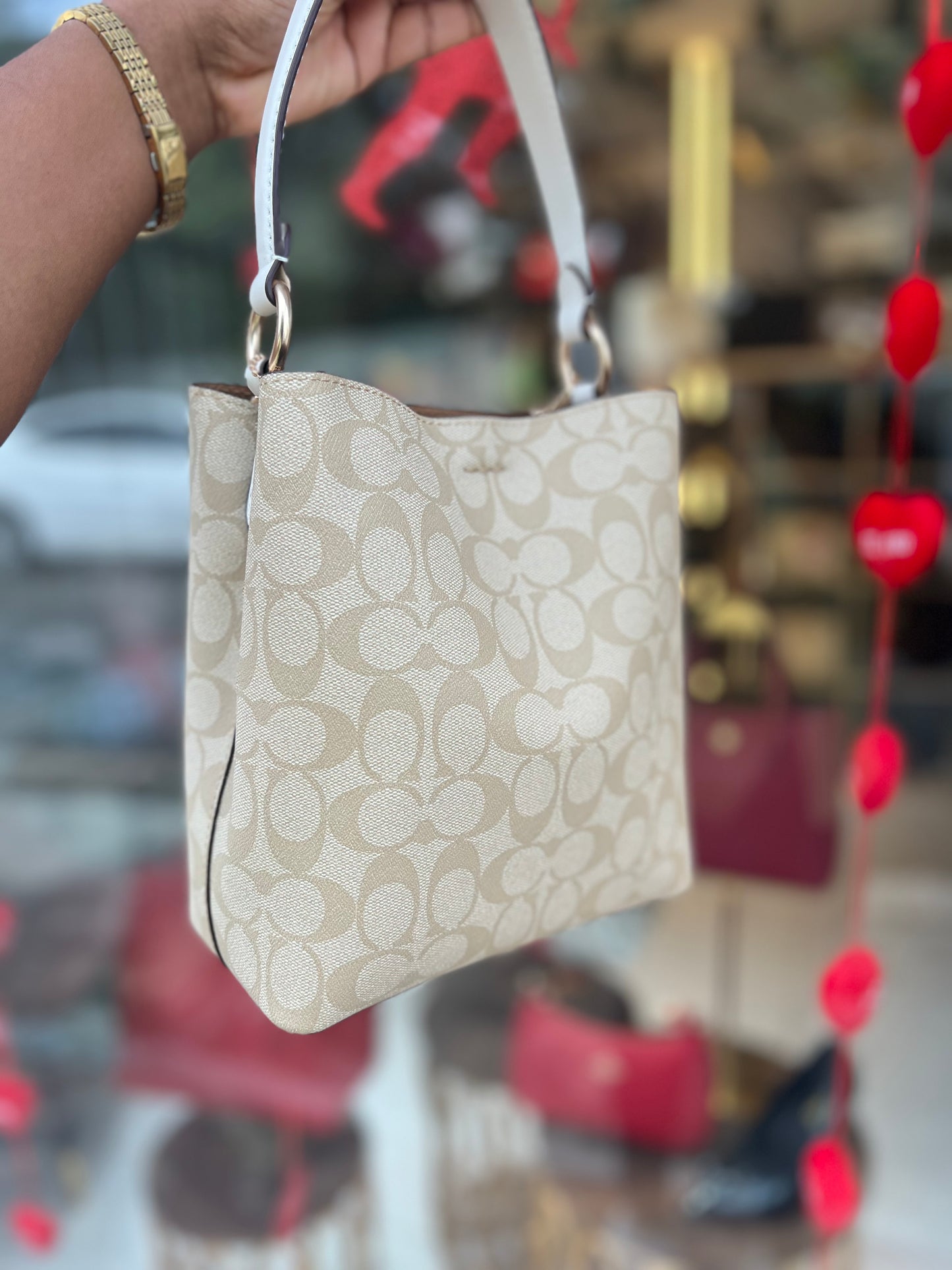 Printed Coach/ White Strap