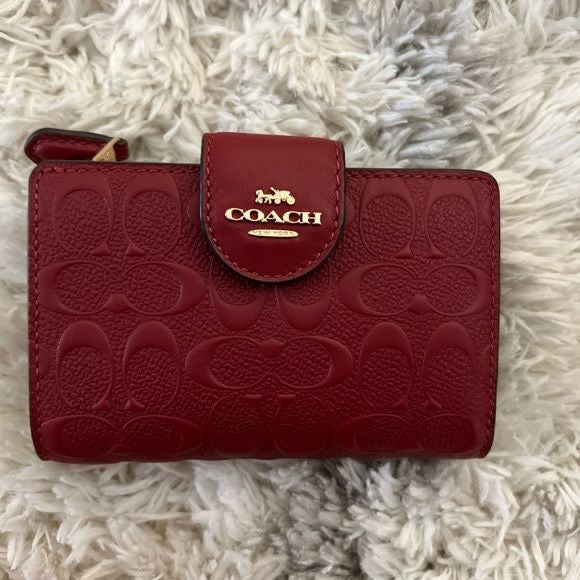 Medium Wine Red Coach Wallet