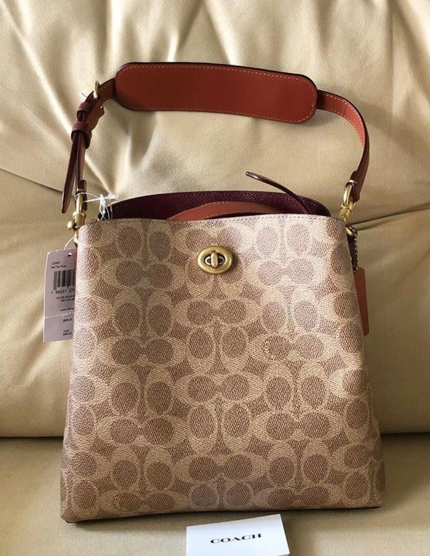 Coach Bucket Printed Strap Brown/ Crossbody