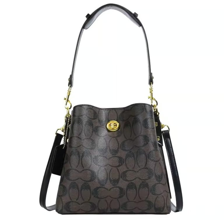 Coach Bucket Printed Black Strap/ Crossbody
