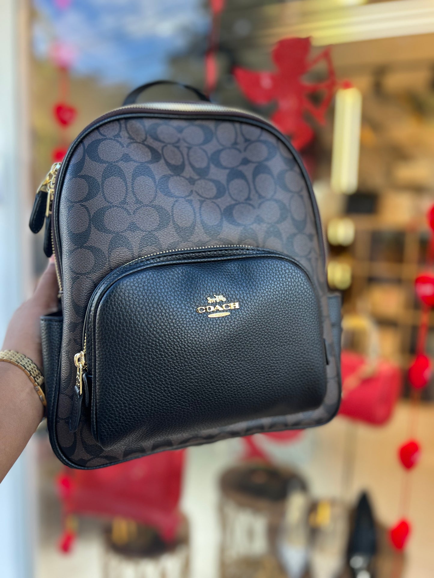 Coach Backpack, Black Print