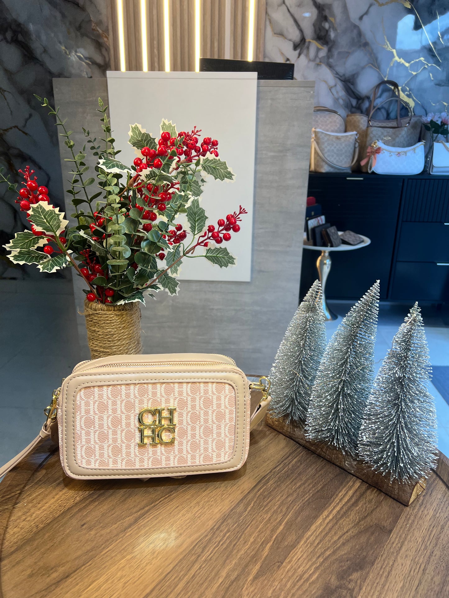 CH Beige Gold Lettering/ Crossbody