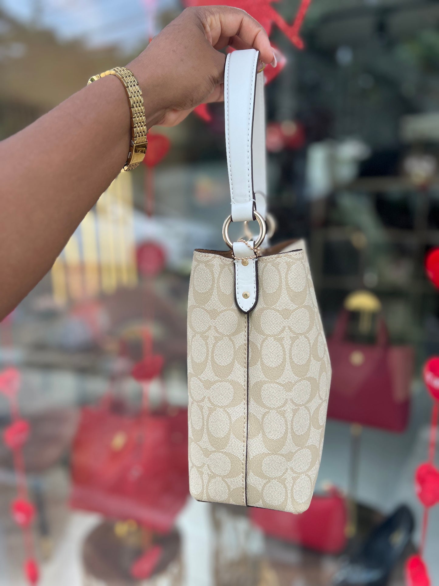 Printed Coach/ White Strap