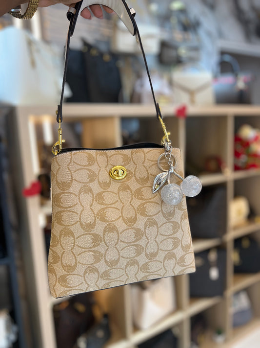 Coach Beige Strap white