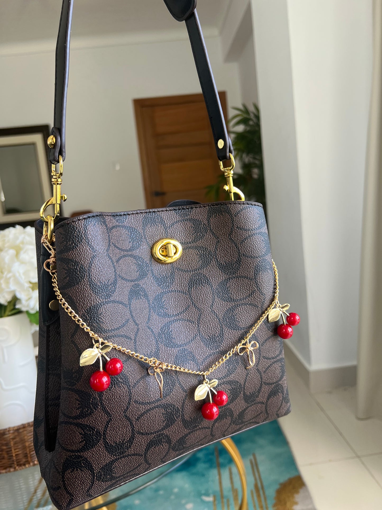 Coach Bucket Printed Black Strap/ Crossbody