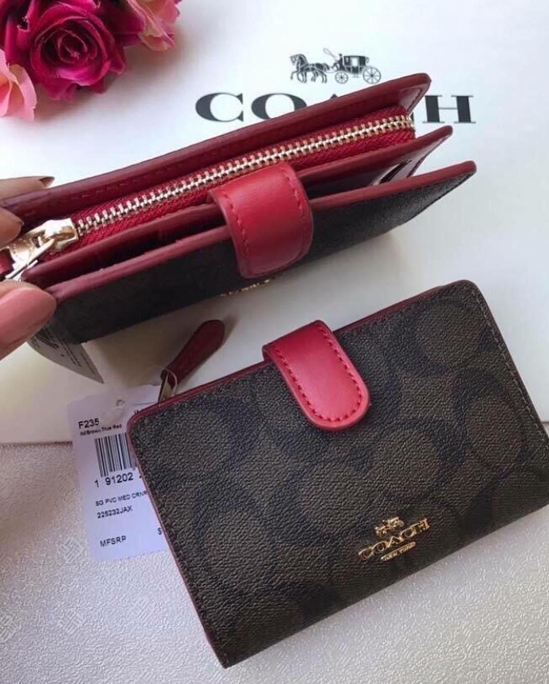 Brown Wallet With Pink Interior