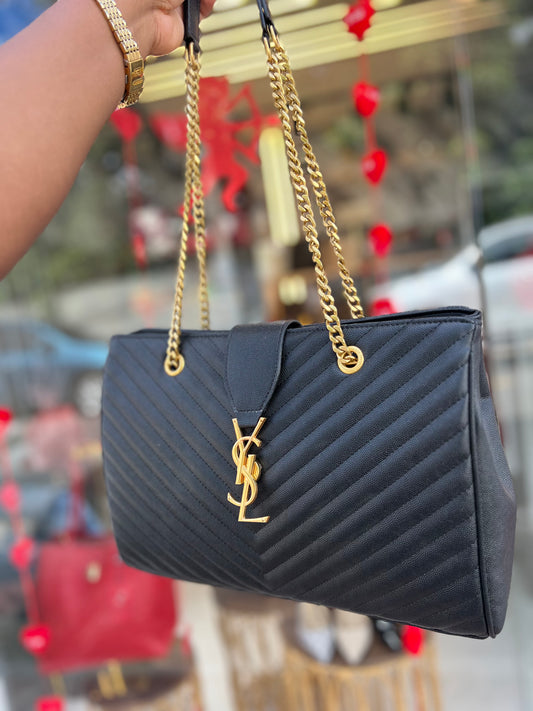 YSL Loulou Shopping Tote Black