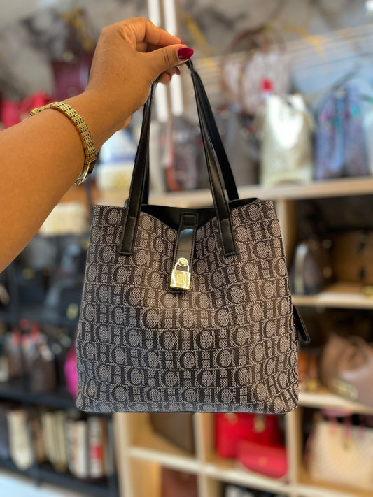 Grey Wallet With Black Lettering, Crossbody Bag