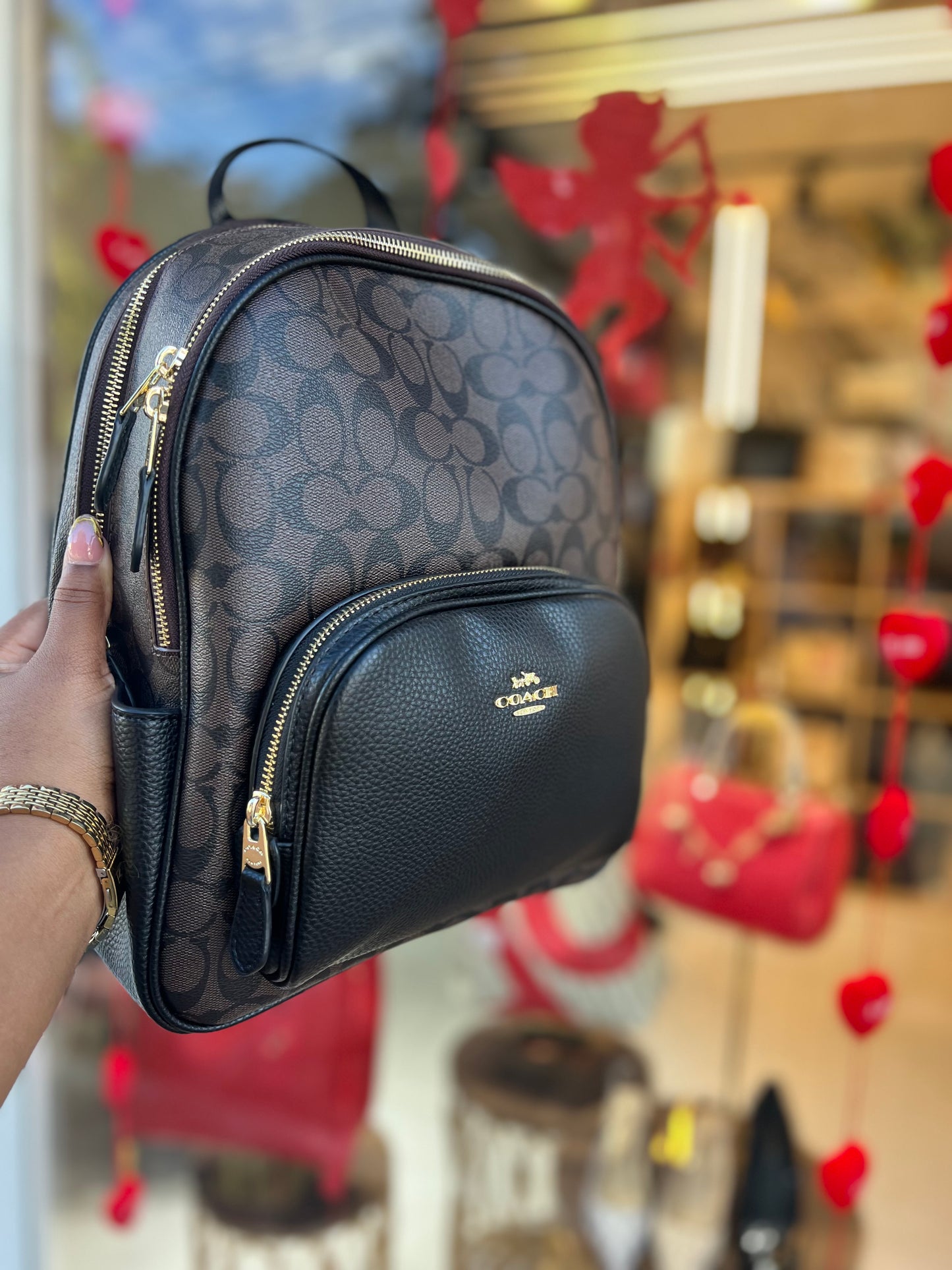 Coach Backpack, Black Print