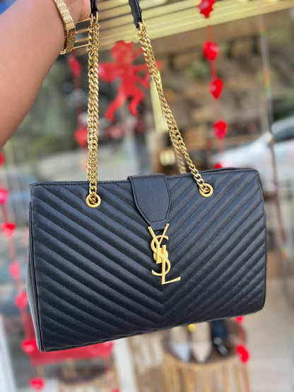 YSL Loulou Shopping Tote Black