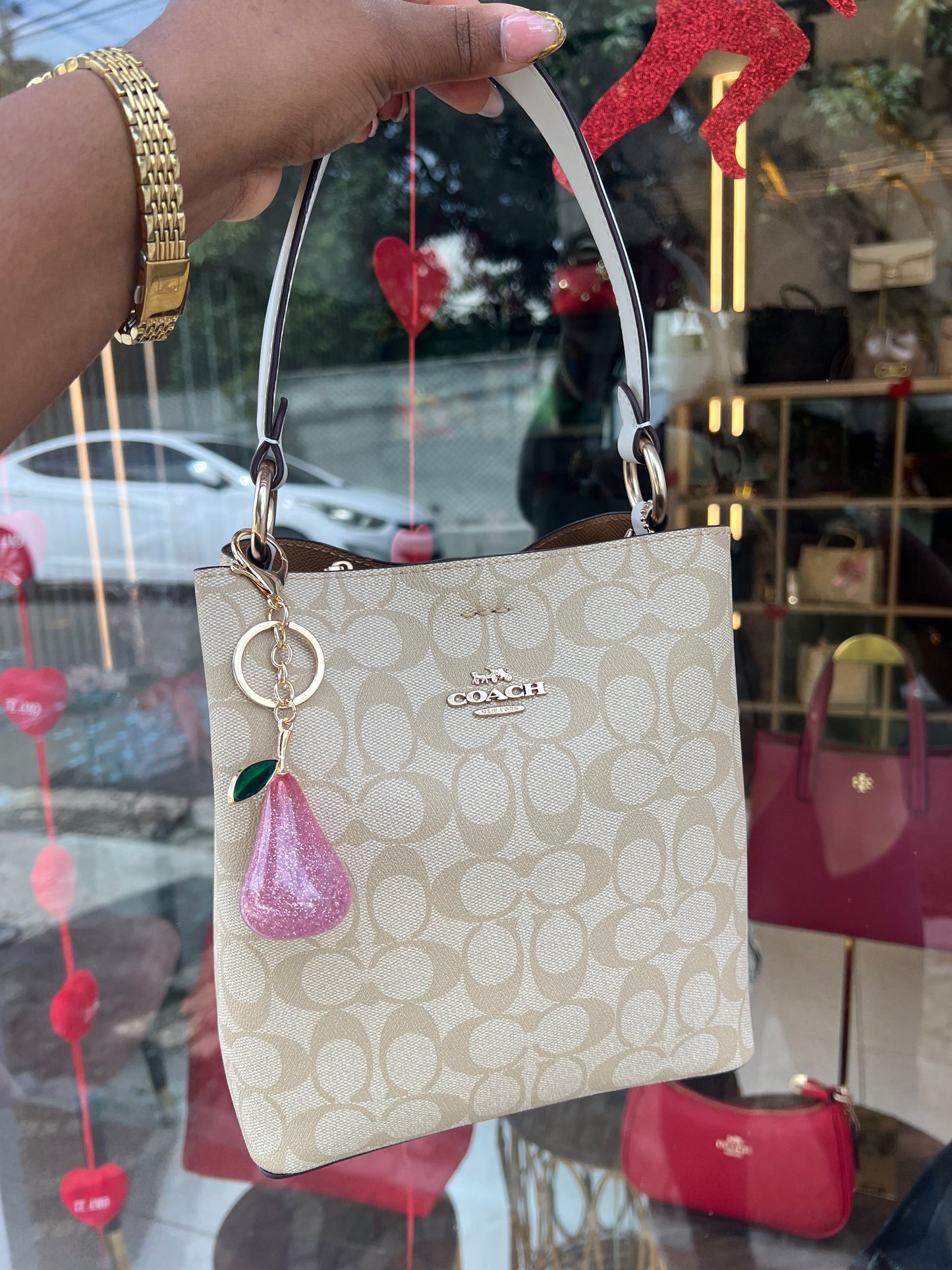 Printed Coach/ White Strap