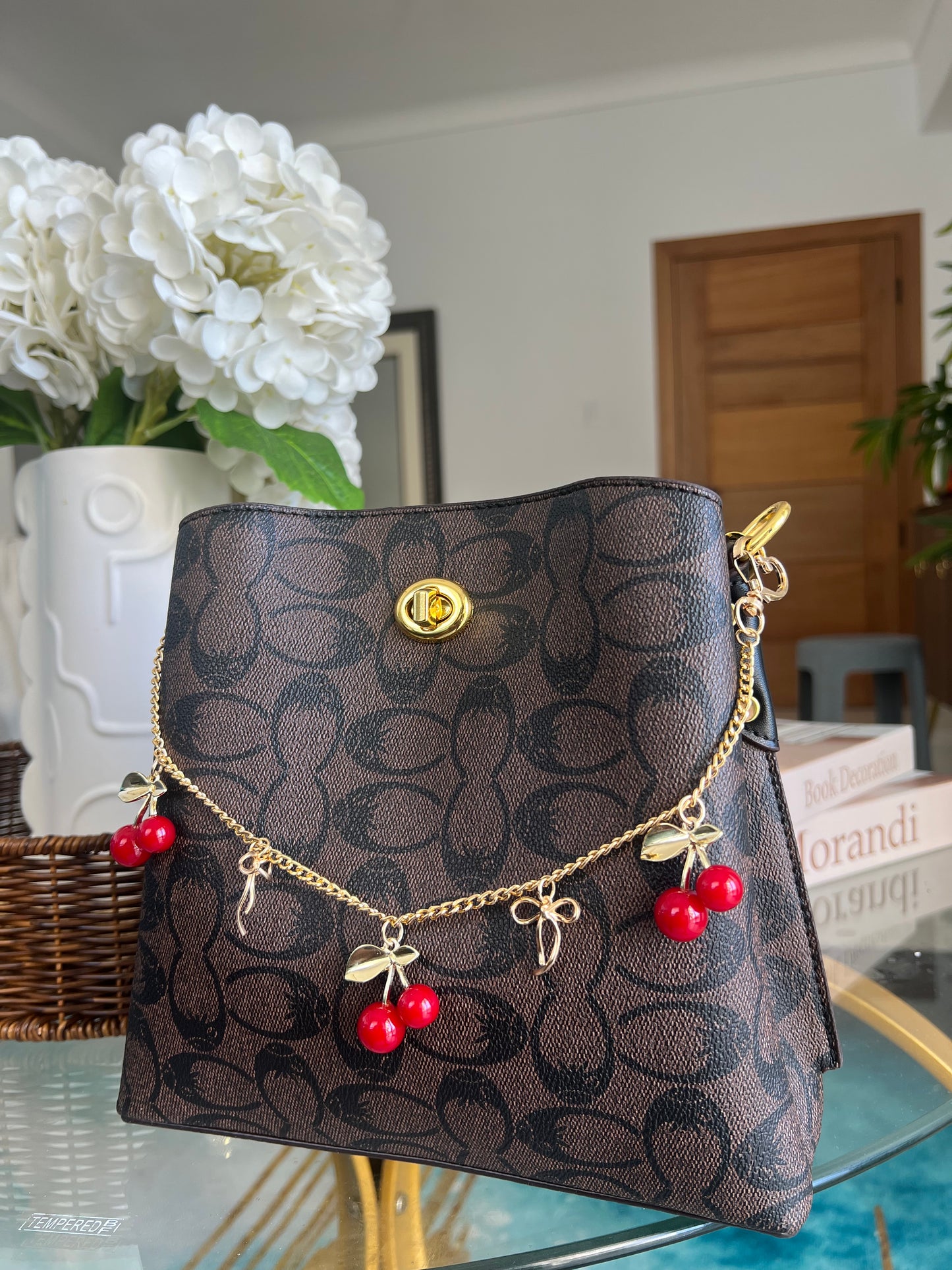 Coach Bucket Printed Black Strap/ Crossbody