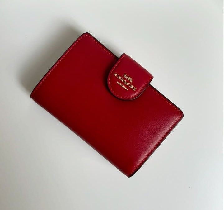medium red coach wallet
