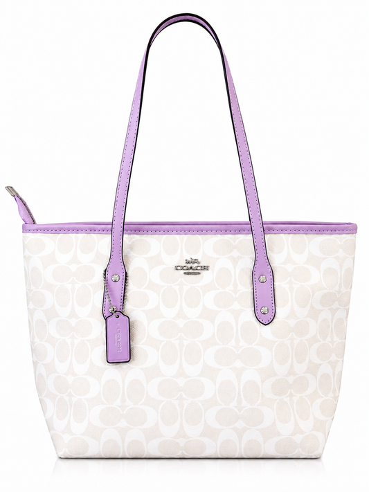 COACH TOTE Beige Morado L