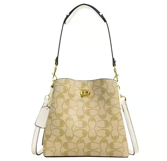 Coach Bucket Printed Strap White/ Crossbody